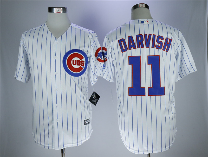 Men Chicago Cubs #11 Darvish White MLB Jerseys